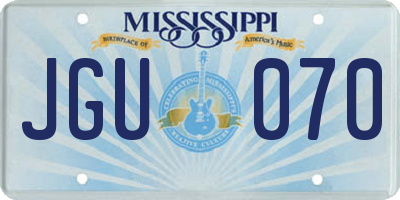 MS license plate JGU070