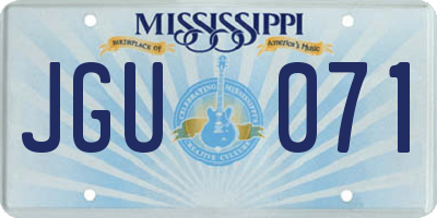 MS license plate JGU071