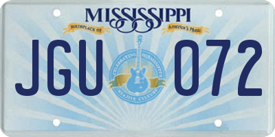 MS license plate JGU072