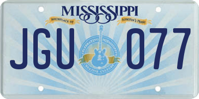 MS license plate JGU077