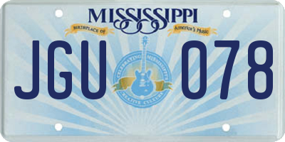 MS license plate JGU078