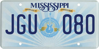 MS license plate JGU080
