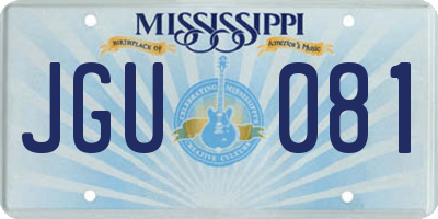MS license plate JGU081