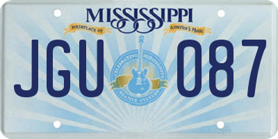 MS license plate JGU087