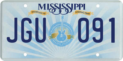 MS license plate JGU091