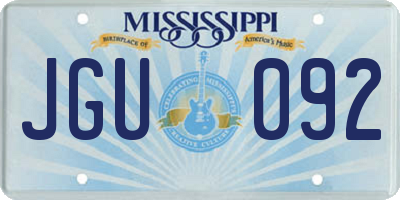 MS license plate JGU092