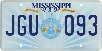 MS license plate JGU093