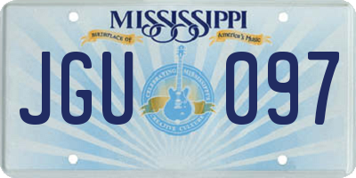 MS license plate JGU097
