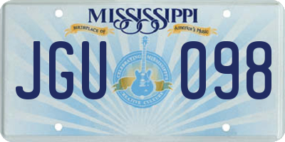 MS license plate JGU098