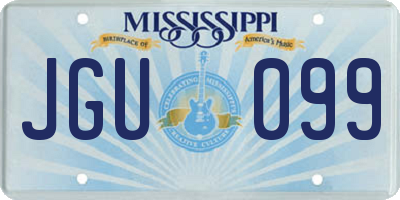 MS license plate JGU099