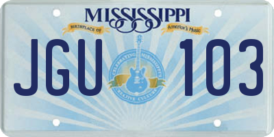 MS license plate JGU103