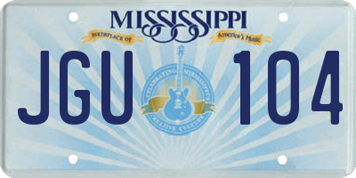 MS license plate JGU104