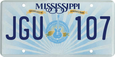 MS license plate JGU107