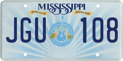 MS license plate JGU108
