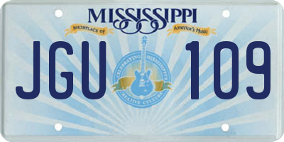 MS license plate JGU109