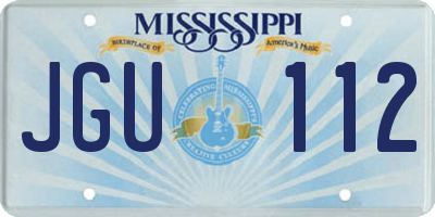 MS license plate JGU112