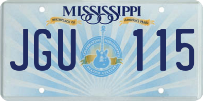 MS license plate JGU115