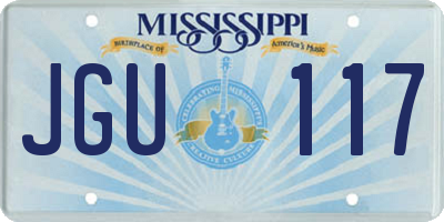 MS license plate JGU117