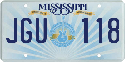 MS license plate JGU118