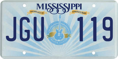 MS license plate JGU119