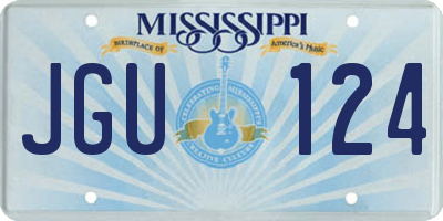 MS license plate JGU124
