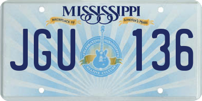 MS license plate JGU136
