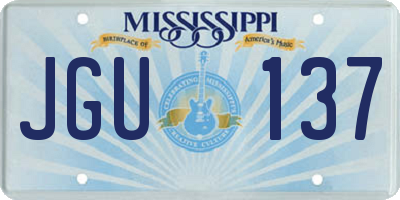 MS license plate JGU137
