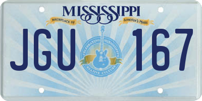 MS license plate JGU167