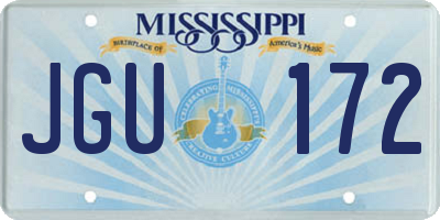 MS license plate JGU172