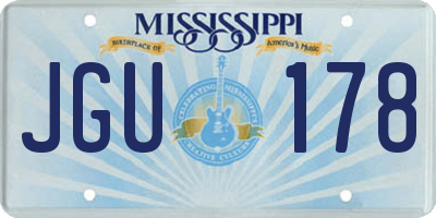 MS license plate JGU178