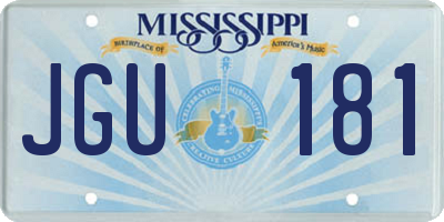MS license plate JGU181