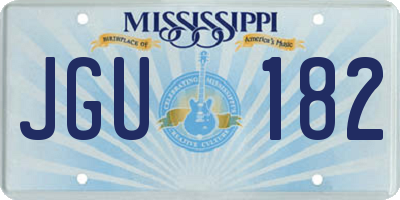 MS license plate JGU182