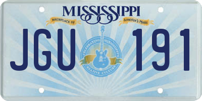 MS license plate JGU191