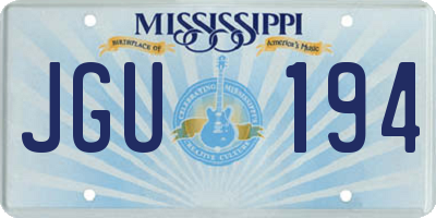 MS license plate JGU194