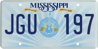 MS license plate JGU197