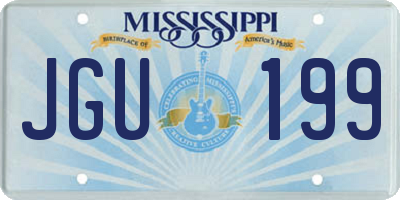 MS license plate JGU199
