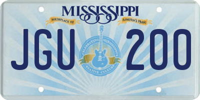 MS license plate JGU200