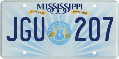 MS license plate JGU207