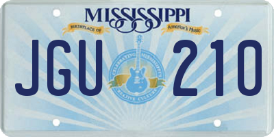 MS license plate JGU210