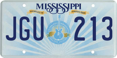 MS license plate JGU213