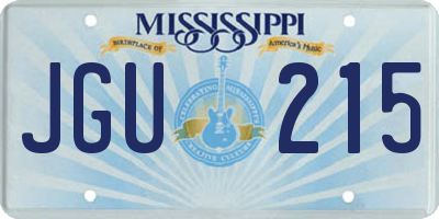 MS license plate JGU215