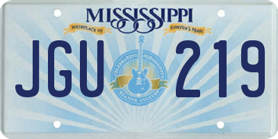 MS license plate JGU219