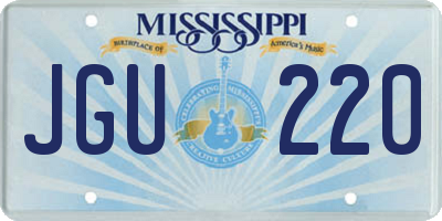MS license plate JGU220