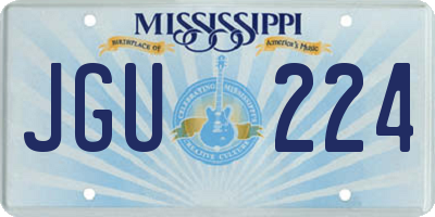 MS license plate JGU224