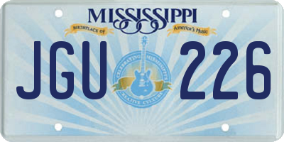 MS license plate JGU226