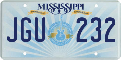 MS license plate JGU232