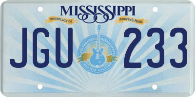 MS license plate JGU233