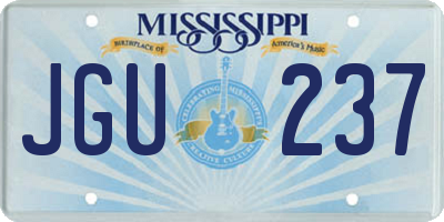 MS license plate JGU237