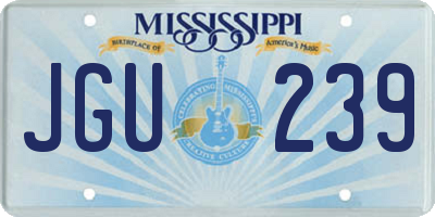 MS license plate JGU239