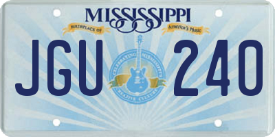 MS license plate JGU240